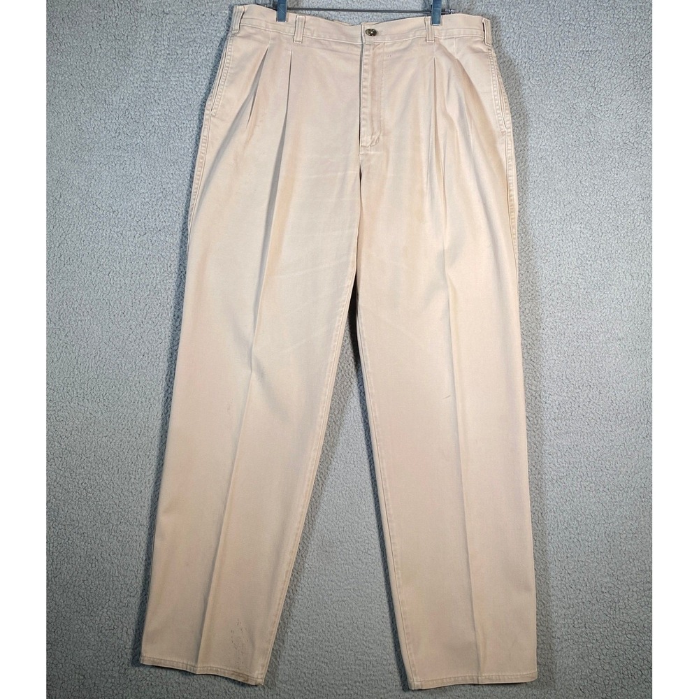 Dockers Mens Khaki Pleated Pants Classic Fit Casual Business Size 36x32
